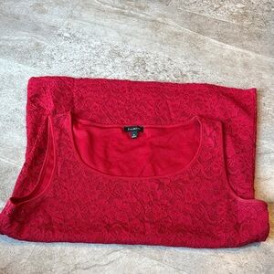 Talbots Vibrant Red Lace Tank Top